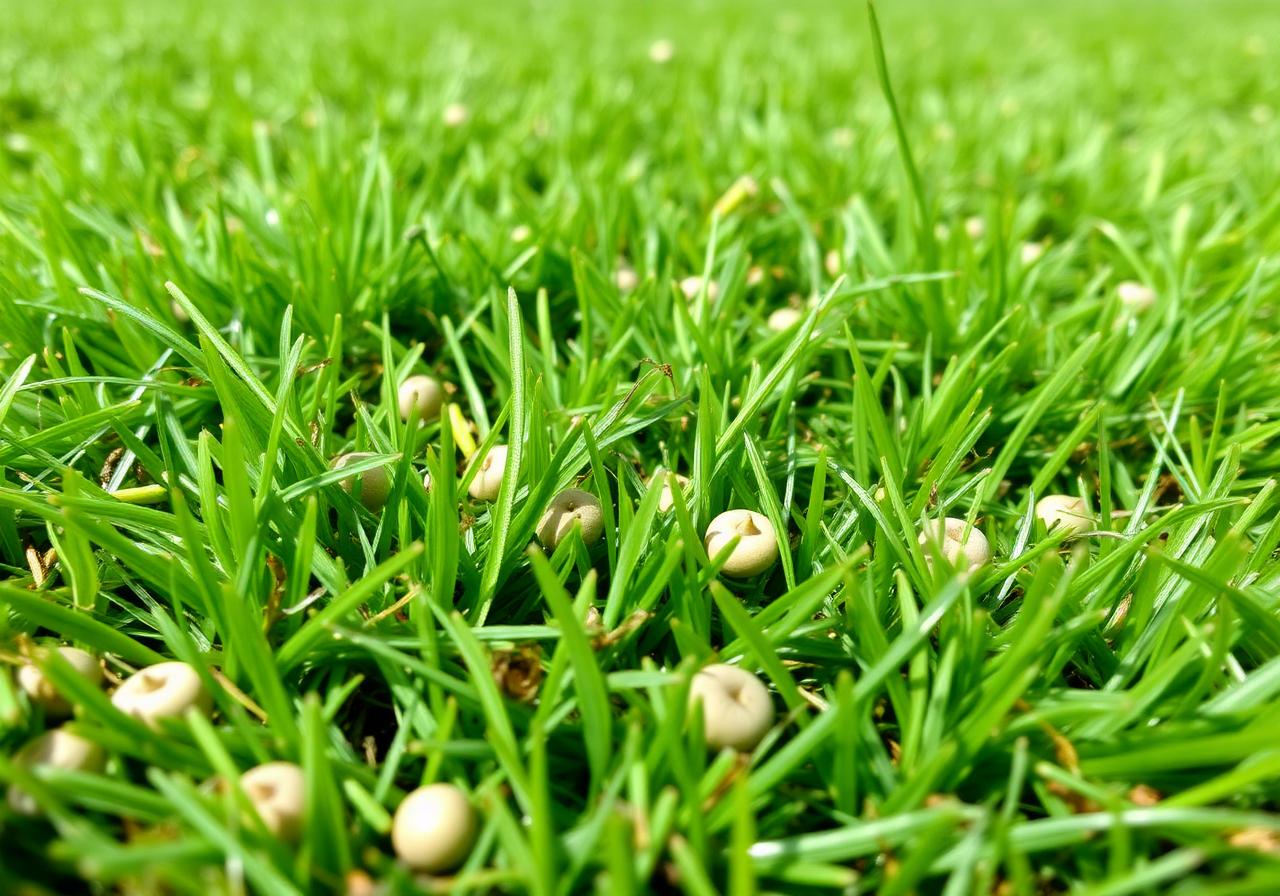 Core aeration close-up
