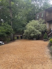 Pea gravel patio buildout