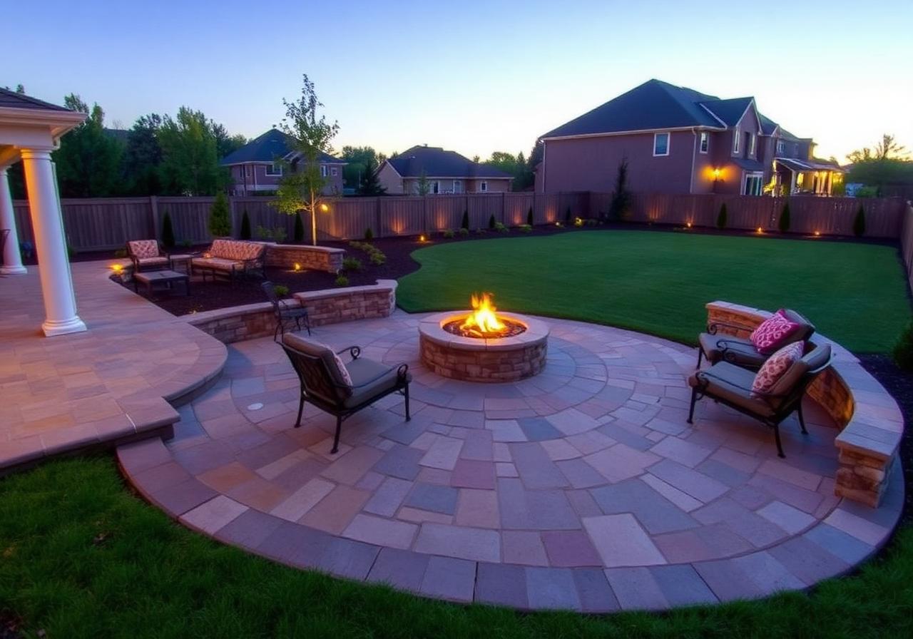 Flagstone patio & fire pit build