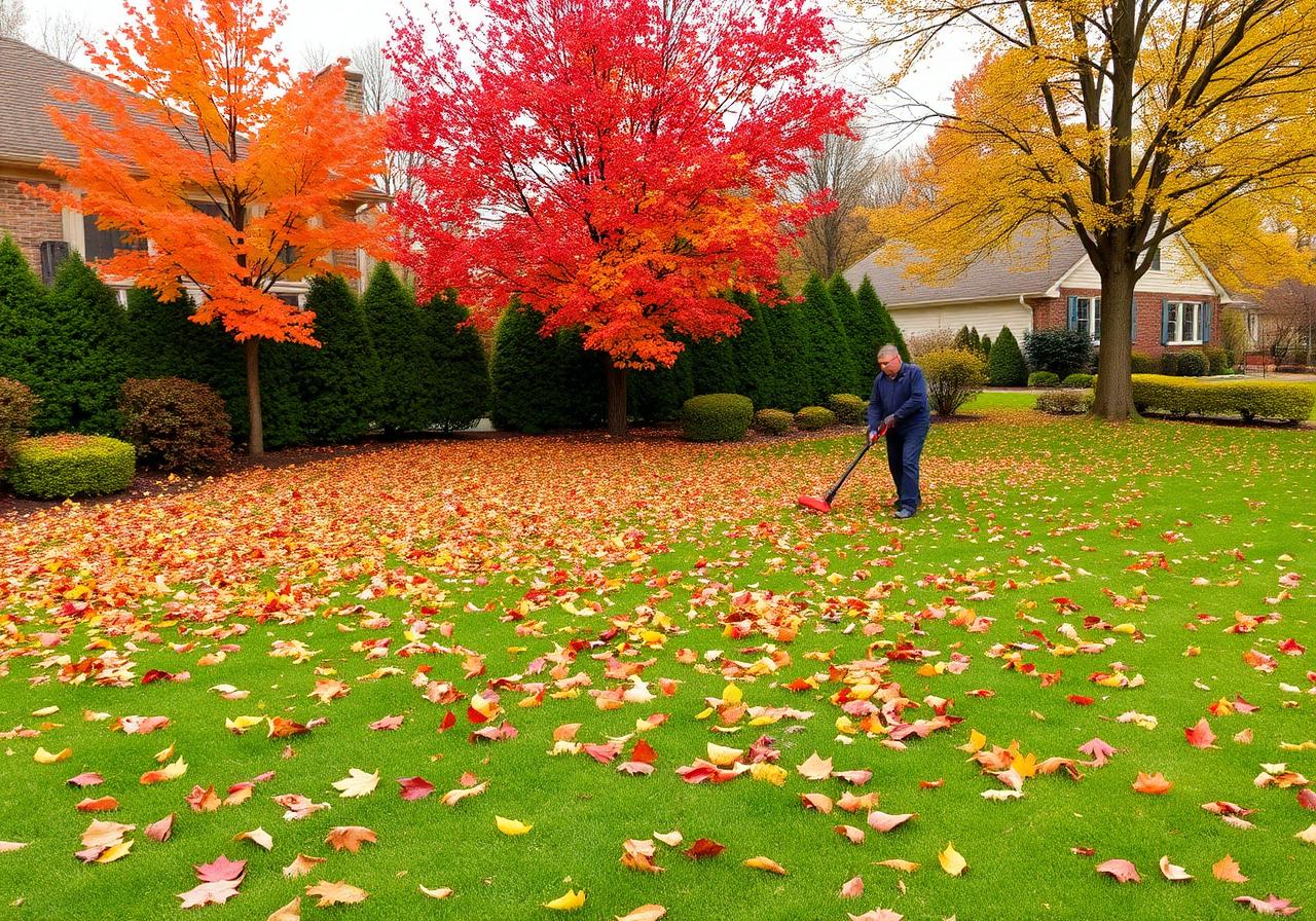 Fall leaf cleanup