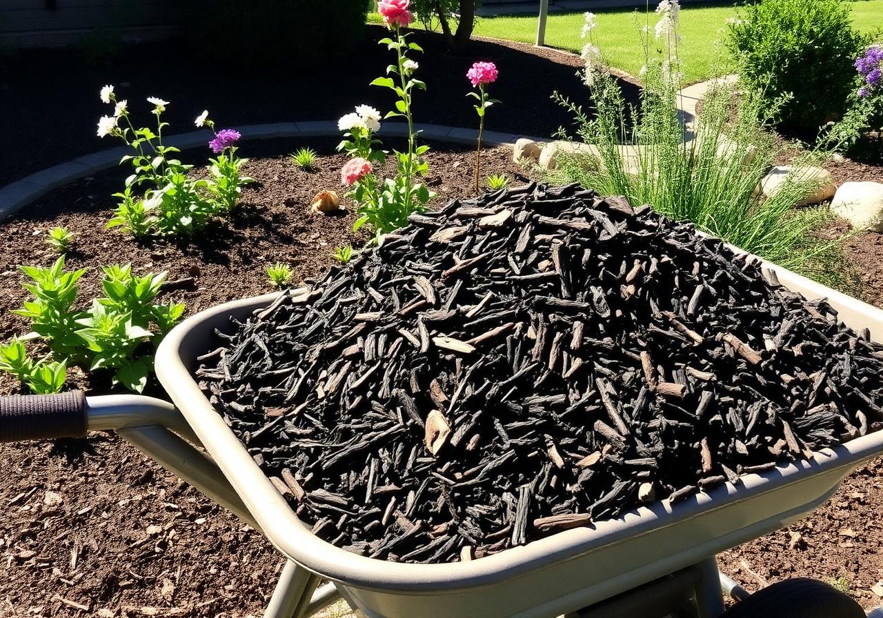Premium hardwood mulch delivery