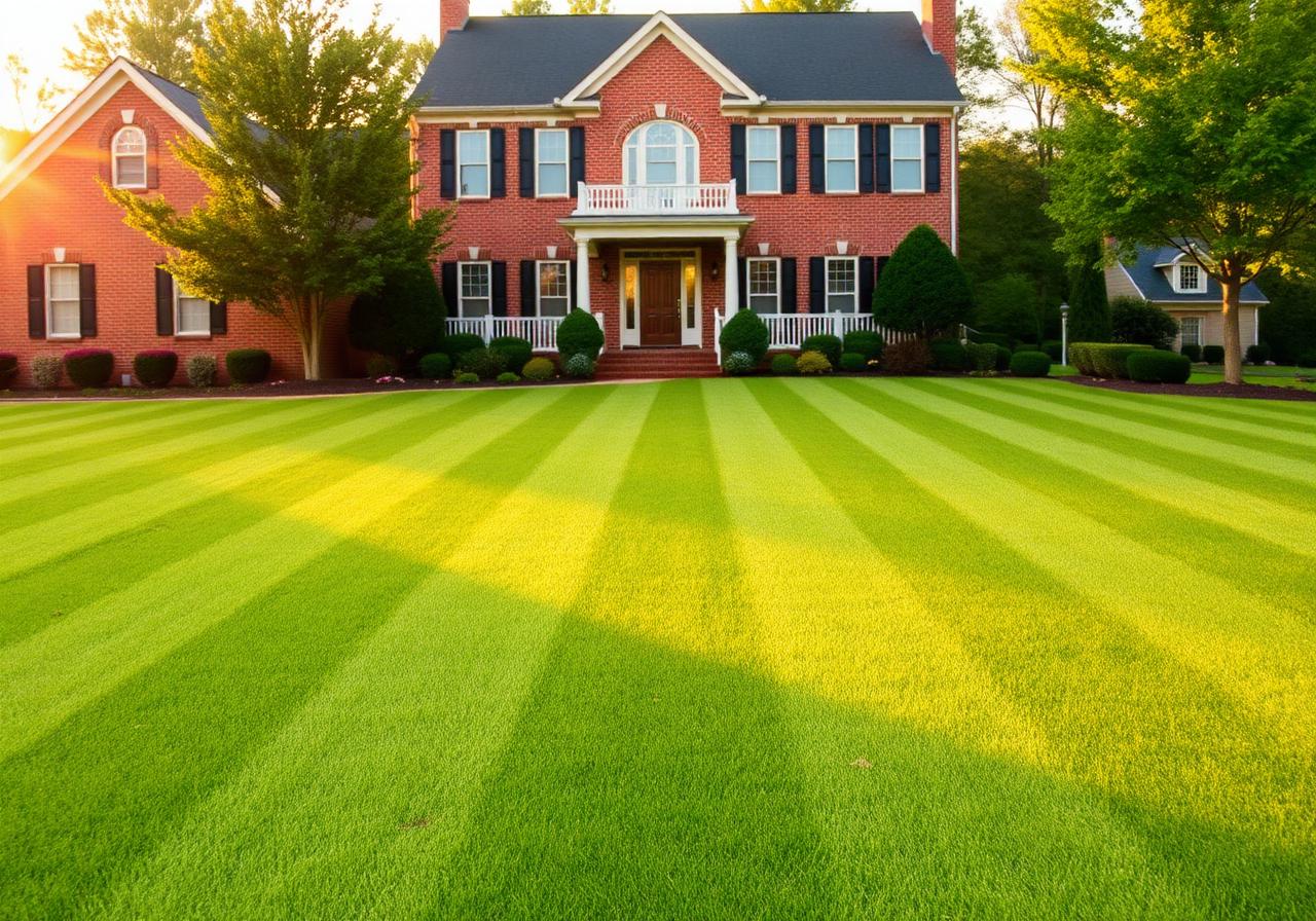 Striped colonial lawn cut